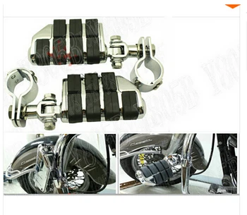 

Universal Chrome Front Left&Right Footrest Foot Pegs For Triumph Honda Yamaha Kawasaki Suzuki Motorcycle 30mm-35mm Guard Bar