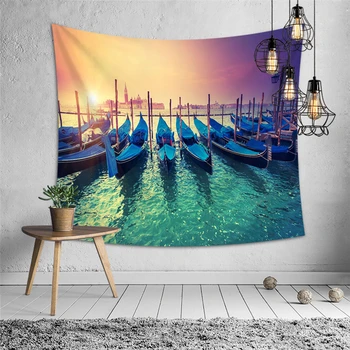 

Sea Sunset Pattern Hangings Wall Cloth Tapestry Polyester Beach Towel Thin Yoga Mat Hippie Throw Bedspread Home Decorative