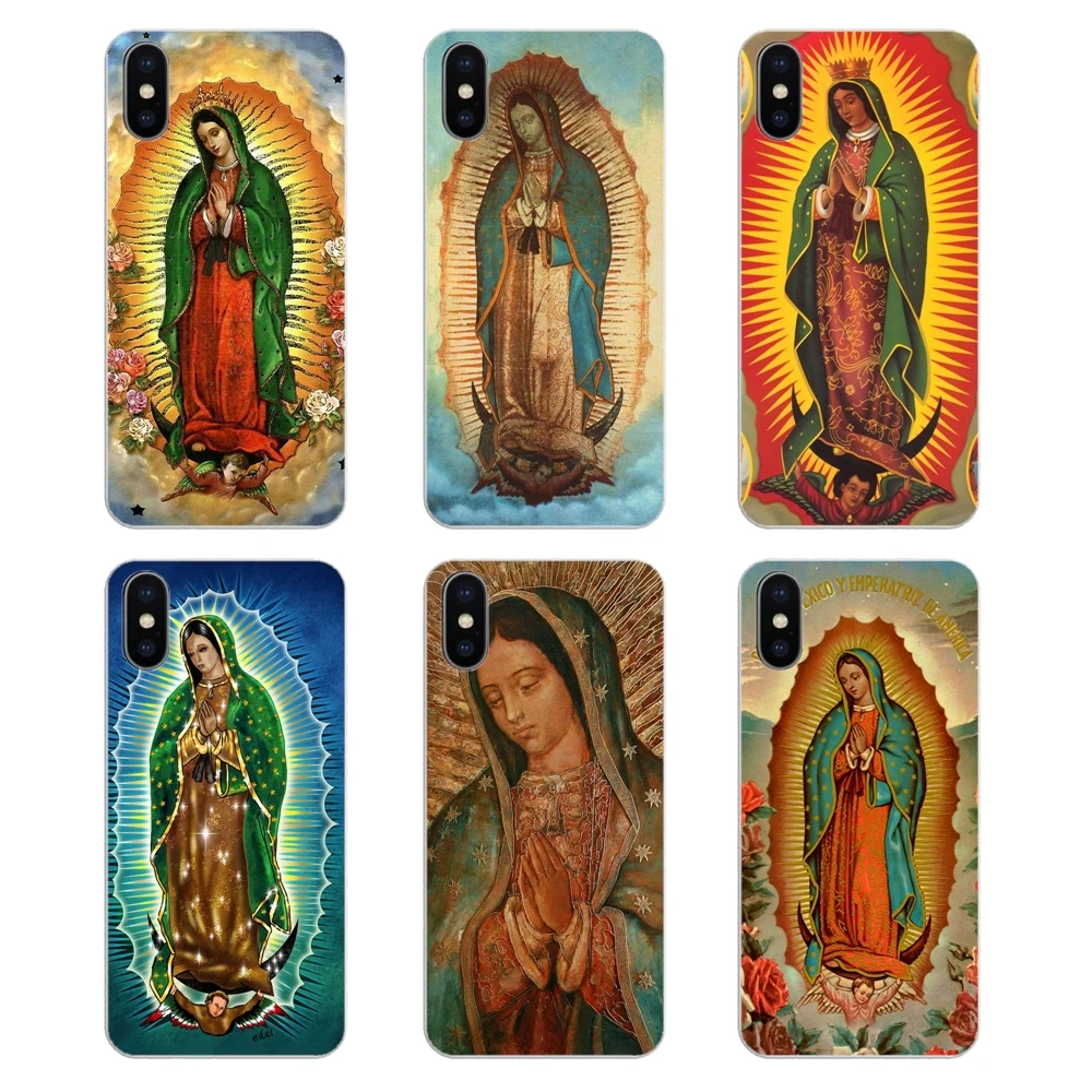 For iPod Touch iPhone 4 4S 5 5S 5C SE 6 6S 7 8 X XR XS Plus MAX Transparent Clear TPU Case Virgin De Guadalupe Virgen Mary Print |