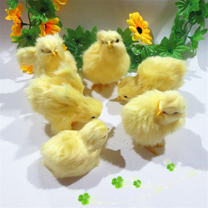 

Realistic Furry Baby Chick Lifelike Plush Fur Animal Spring Easter Decor Chicken