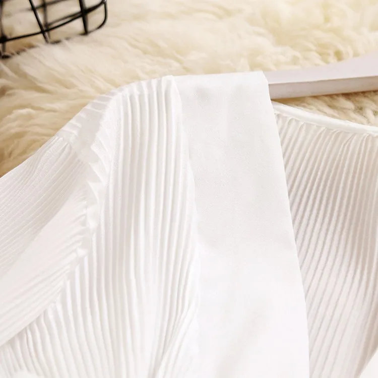 Amolapha, женские сексуальные шифоновые блузки с v-образным вырезом и оборками, с поясом и рукавом-фонариком, рубашки, джемперы, топы