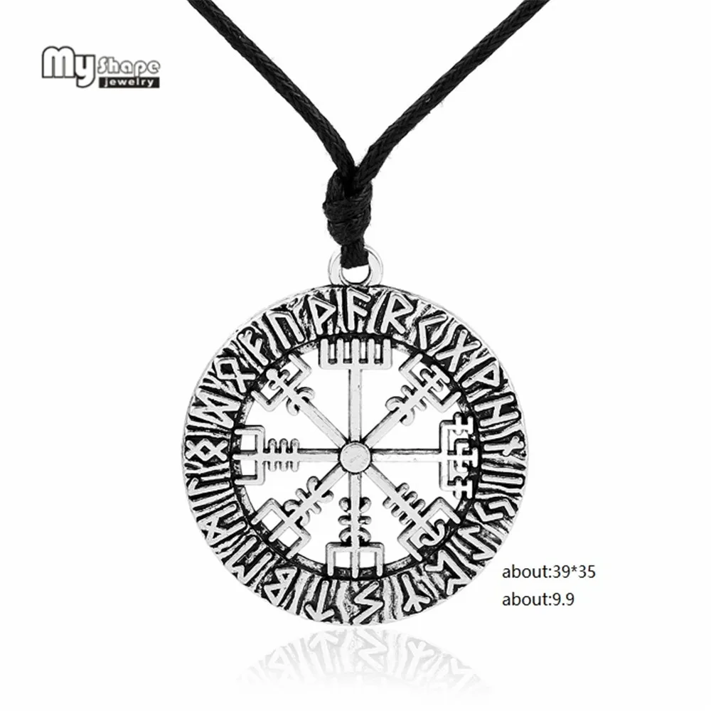 My shape ожерелье с дизайном «Компас» Подвески Talisman Viking Elder Futhark Valknut языческий амулет Vegvisir Скандинавское ожерелье