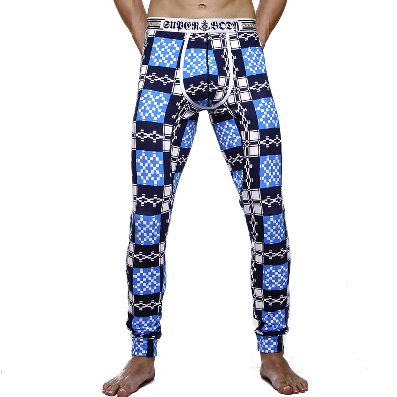 best mens long underwear Men's Wholesale Printing Cotton U Convex Design Long Johns Leggings Home Furnishing Modal Warm Pants long johns pants