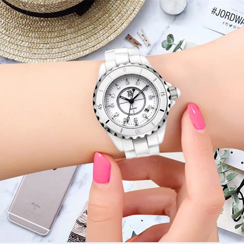 

Switzerland Brand High-tech Ceramic Analog Watches for Women Fashion Bracelet Watch Japan Quartz Calendar Wrist watch Crystals