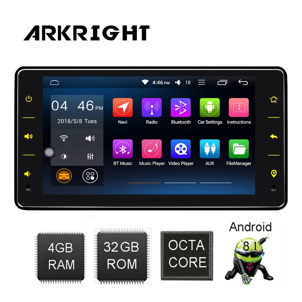 Cheap ARKRIGTH 6.2" 1Din 4+32GB Octa Core Universal Car Radio Audio Stereo GPS Android 8.1 Multimedia music Player/autoradio/with DSP 3