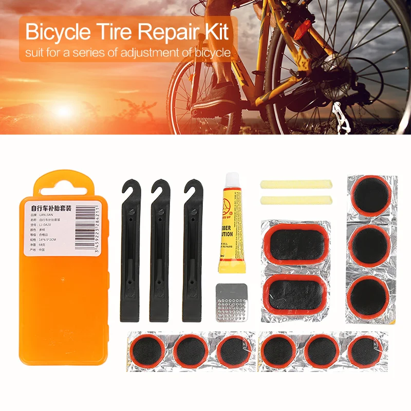 

Mountain bike repair tools bicycle tire repair rubber patch glue multipurpose emergency tire repair tire kit bike tool set