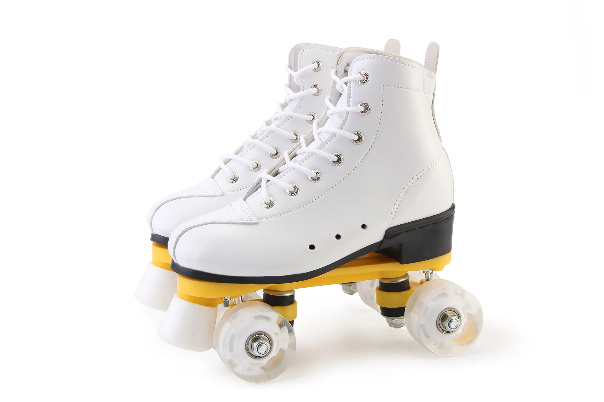 أبيض أسود صف مزدوج التزلج على الجليد الكبار أربع عجلات زلاجات دوارة أحذية للمبتدئين التزلج الأسطوانة أحذية خاصة