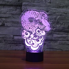 Лампы овец usbluminaria любовь 3D огни детей украсить лампа визуальный индикатор Night Light Illusion Настроение Изменение цвета Chrismast подарок