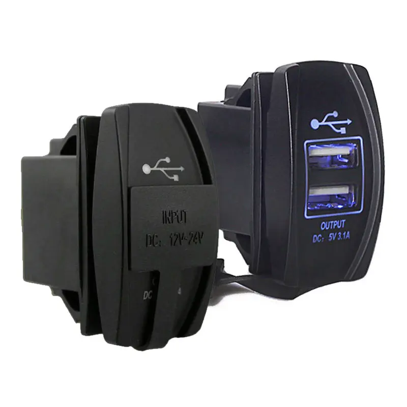 Автомобильное зарядное устройство с двумя USB портами Carling ARB клавишный