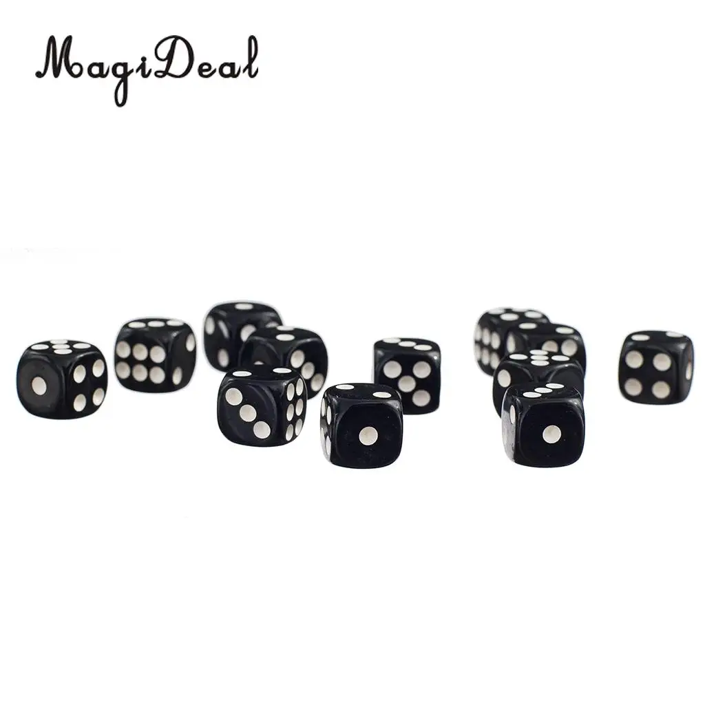 MagiDeal 100pcs 12mm Opaque Spot Dice D6 Set for Dungeons & Dragons TRPG MTG Board Games Party Pub Bar Parts