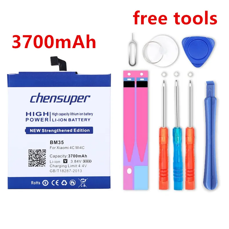 2019 chensuper Battery For Xiaomi 4C BM35 Bateria Xiao Mi Mi4C 3700mAh Phone High Capacity Replacement Li-polymer Batteries | Мобильные
