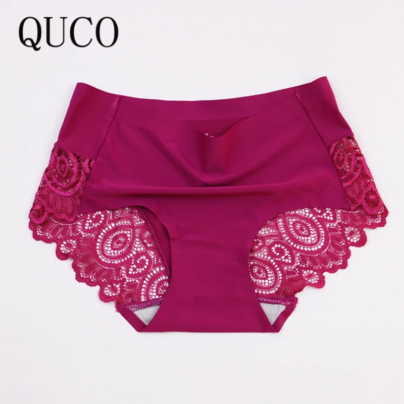 QUCO panty Lace Women Underwear pink Lady Panties Lingerie Underwear Cotton sale brand underwear