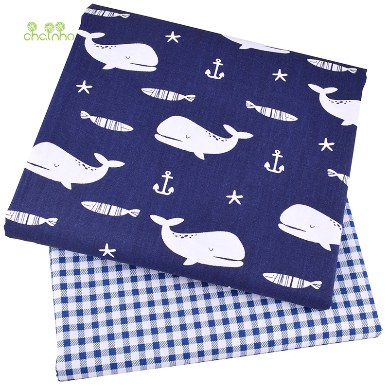 Chainho, 2 шт./лот, Кит шаблон печатных твиловая, хлопковая ткань для DIY квилтинга и Вышивание ребенка Дети простыни, подушки, подушки, материал