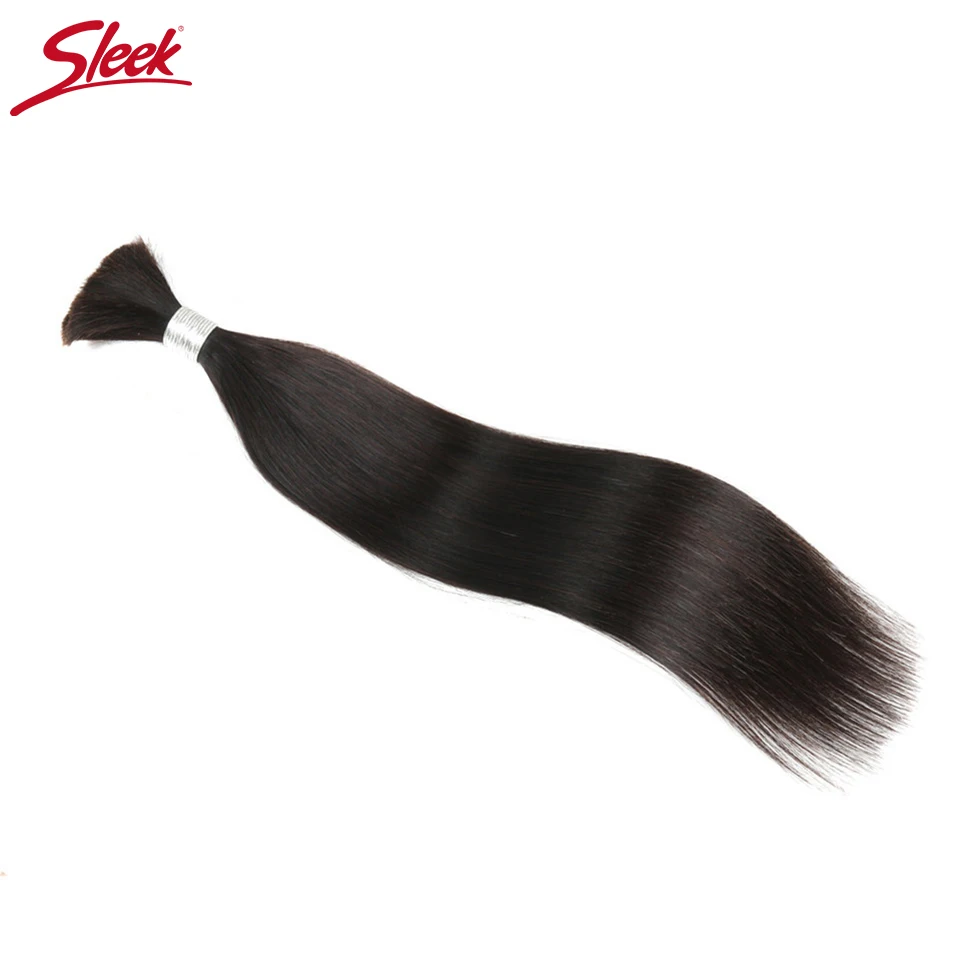 Sleek Remy Human Hair Malaysian Straight Bulk Hair For Braiding In Natural Color 8 To 30 Inches Crochet Braids No Weft Bulk