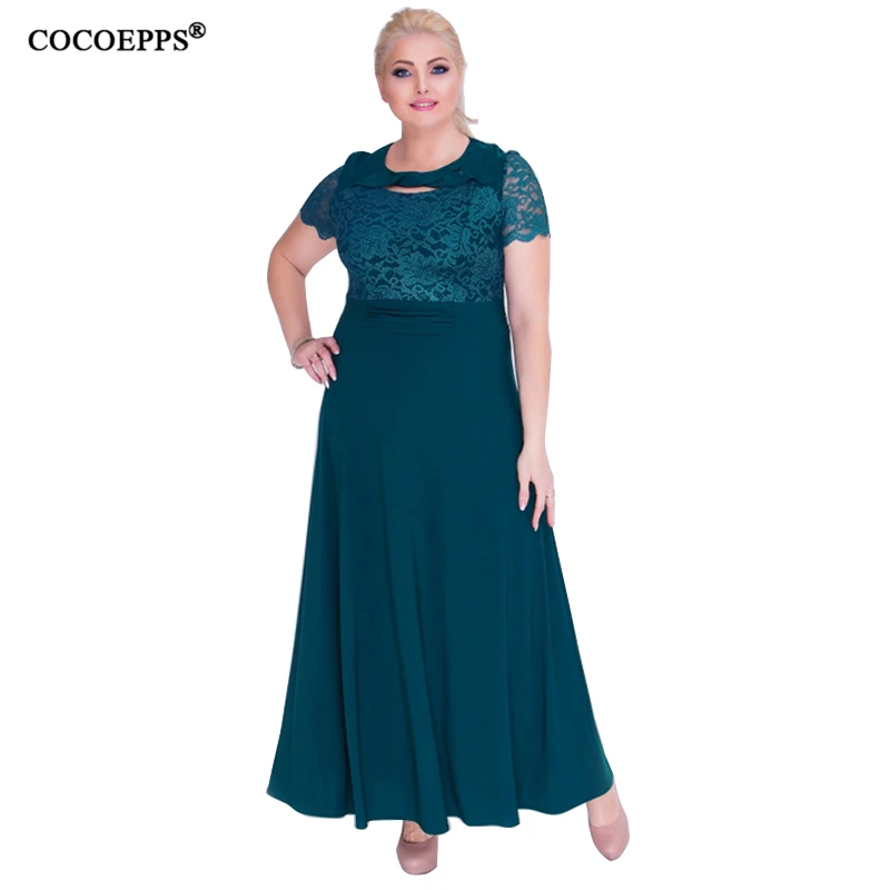 6XL 2019 Lace Women Summer Dress Plus Size Elegant long Maxi Dress Big ...