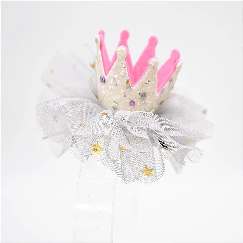 Модные Симпатичные Корона для девочек принцесса зажим для волос топ жемчуг светящиеся головная повязка со звездами иглы для волос аксессуары для волос 1 шт
