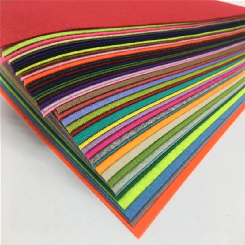 

40pcs/set 40 colors Polyester Felt Fabric Cloth DIY Handmade Sewing Home Decor Material Thickness 1mm Mix Color