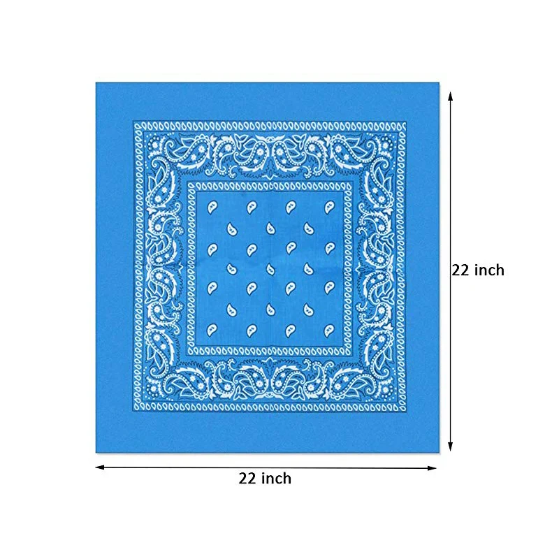 Банданы 22X22 дюймов хлопок новинка двусторонняя печать Пейсли ковбой бандана вечерние шарф ободок носовые платки