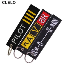 CLELO Embroidery Luggage Tag label Fashion Travel bag tag With Key Ring Special Gift for Flight Crew Aviation Lover 3pcs/lot