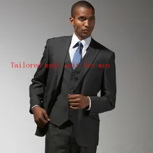 Индивидуальный уникальный дизайн,, мужские костюмы с отворотом, темно-серые смокинги-смокинги, мужской свадебный костюм(куртка+ брюки+ жилет+ галстук