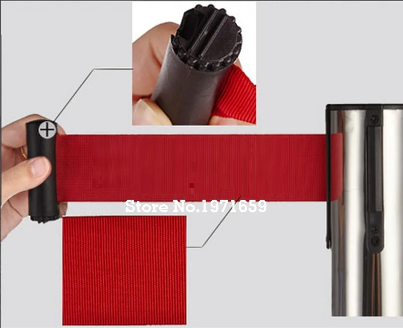 with 3M belt stainless stell railing barrier for security guard area