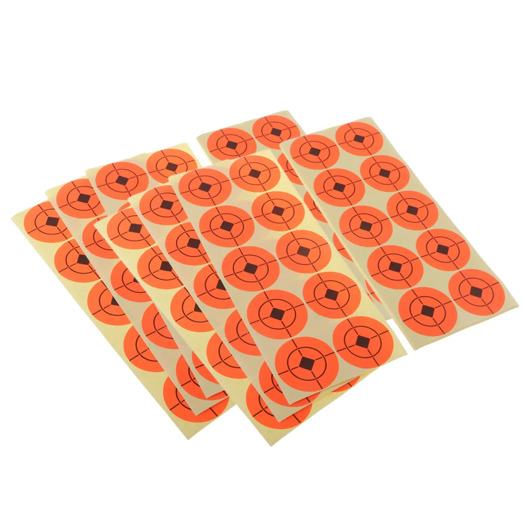 500pcs Paper Target Shooting Hunting Archery Accessories Arrow Recurve Target High Visibility Orange Targets Stickers