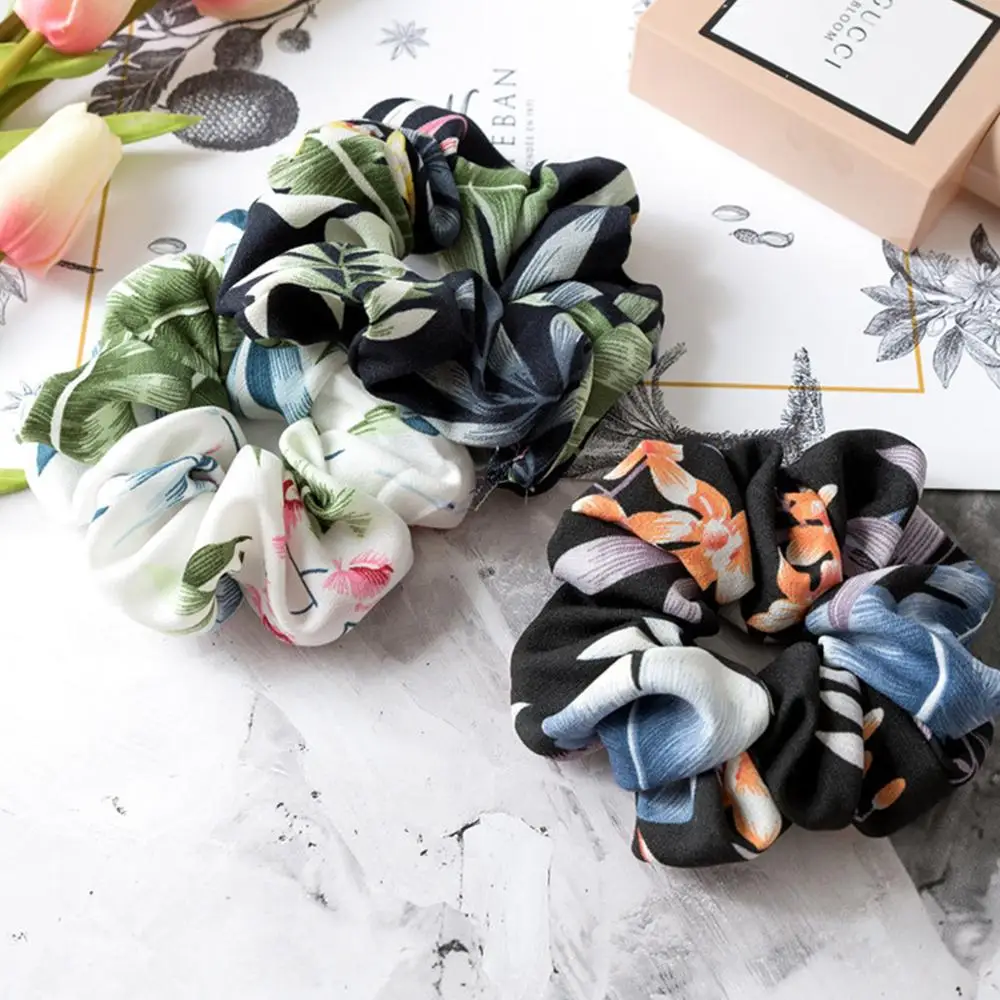 

Xugar Hair Accessories New Floral Elastic Ponytail Hair Ropes Long Hair Ornament Scrunchie for Women Girls Hair Tie