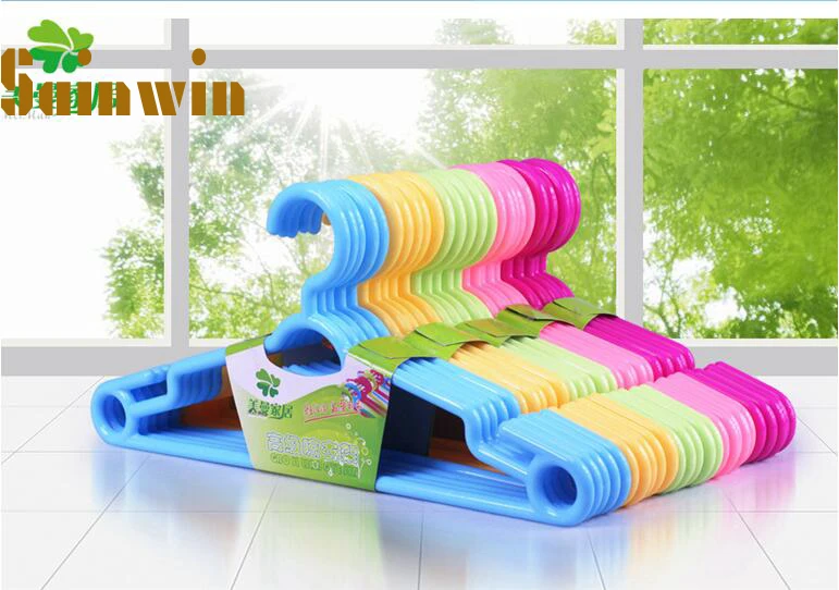 Sainwin 10pcs/lot 40cm plastic hanger thickening clothes rack slip-resistant hanger seamless hangers for clothes