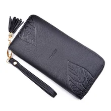 Women Wallet Leather Female Purse Card Holder Coins Purse Wristlet Leaves Design Zipper Long Phone Wallet Clutch Bag Vintage Women Wallet Leather Female Purse Card Holder Coins Purse Wristlet Leaves Design Zipper Long Phone Wallet Clutch Bag Vintage