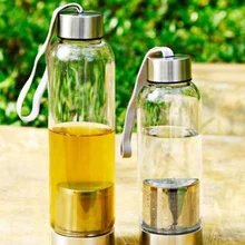 Стеклянная чашка бутылка для воды с фильтром портативная чашка с чайное ситечко герметичная+ крышка чашки прозрачный чайник 500 мл