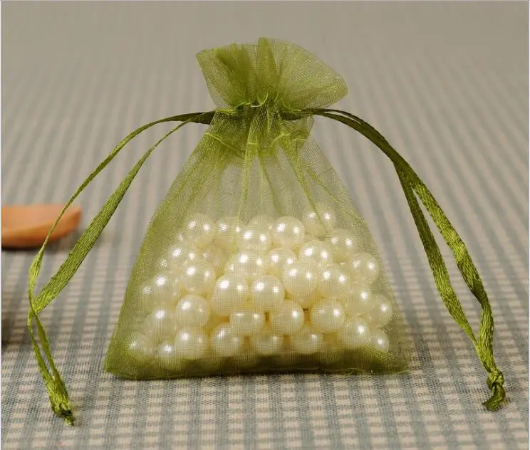 100pcs/lot 11x16 13x18 15x20 17x23cm Jewelry Bag Drawstring Organza Bags Wedding Party Christmas Gift Packaging Pouch Bags Strawberry Ring Box Jewelry Packaging & Displays