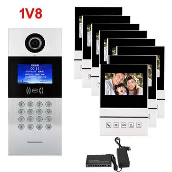 

XinSiLu New TCP/IP HD digital video intercom doorbell 4.3" screen, residential intelligent electronic access control system 1V8