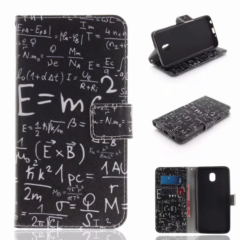 Модный чехол кошелек Voor Galaxy J4 J6 J7 J8 2018 с математической формулой милый из