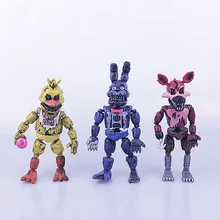 

Five Nights At Freddy's Lightening Movable joints Action Figure Toys Foxy Freddy Chica PVC Model Dolls With kids toys 2017