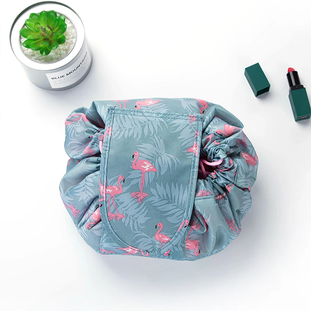 2019 Color printing design Cosmetic Bag Drawstring Makeup Case Women Travel Make Up Organizer Storage Pouch Toiletry Wash Kit