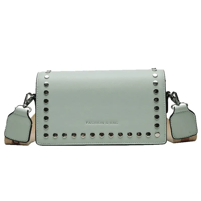 

Fashion New Quality Ladies Bag 2019 Women's Designer Luxury Shoulder Bag Simple Rivet Crossbody Bag Advanced Small Square Bag