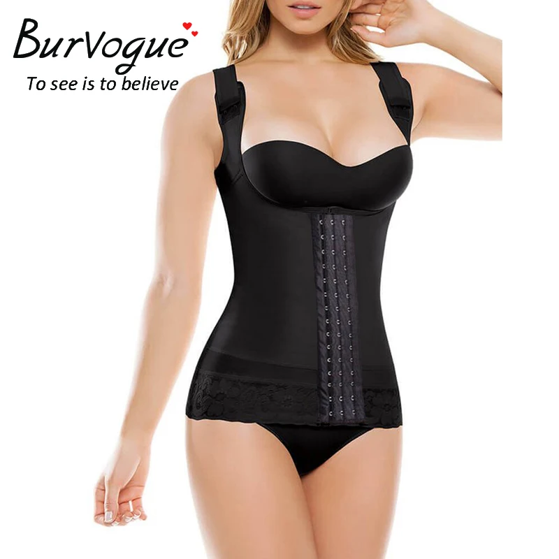 

Burvogue Women Corset and Bustiers Sexy Minceur Latex Corset Underbust Lace Cincher Slimming Underwear Corset Waist Trainer