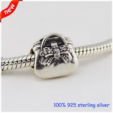 Подходит для браслетов Pandora, сумки, серебряные бусины с кубическим цирконием, Летний стиль, 925 пробы, серебряные подвески, сделай сам
