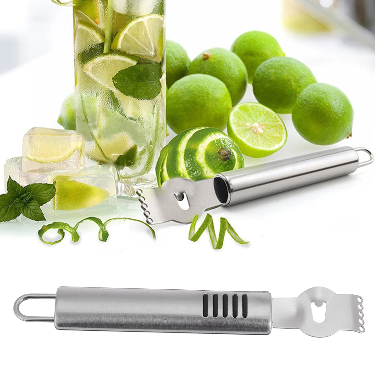 1Pc Stainless Steel Fruit Peelers Lemon Orange Zester Grater Vegetable Peeler Grips Lime Peeling Knife Tool For Kitchen Tools