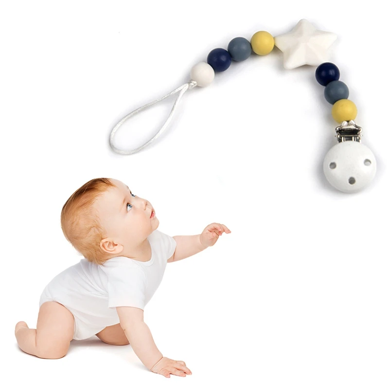 Handmade Silicone Teething Pacifier Clip Holder Baby Carrier Teething Accessory Chew Teether Toys