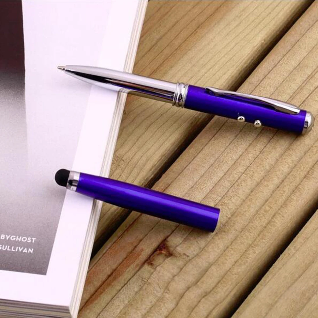 

NOYOKERE Remarkable 4 In 1 Soft Rubber Tip Laser Pointer LED Torch Touch Screen Stylus Ball Pen