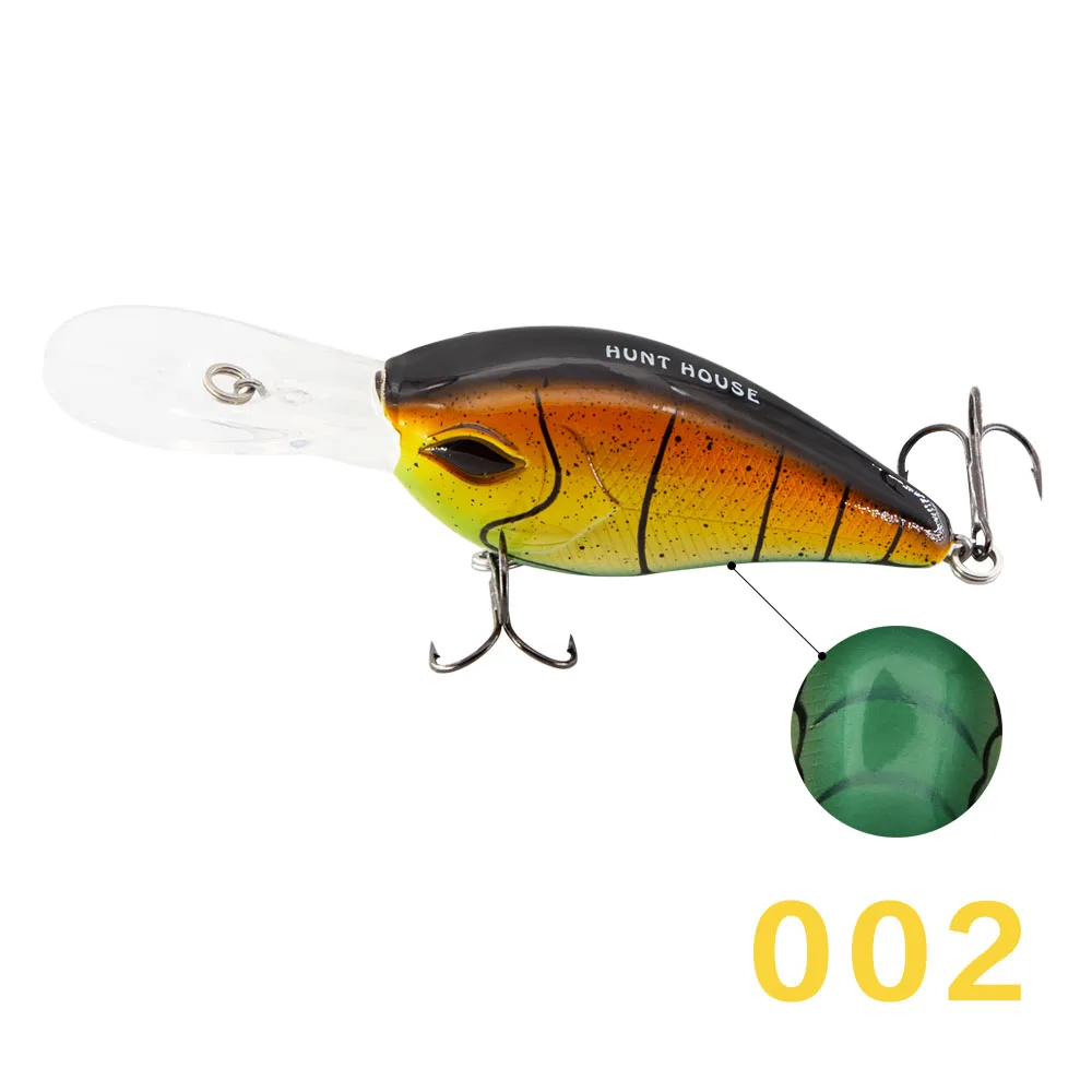 HuntHouse crankbait leurre Deep dive crankbait 60mm13. 5 г 75mm30g воблер pesca для окуня щуки пресноводный LW119 Рыбалка lur - Цвет: 002