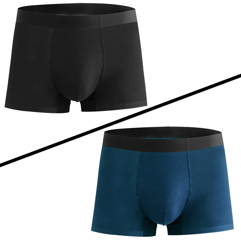 

DEWVKV Big Size Hot Sale Men Underwear Boxer Underpants Causes Boxers Hombre Boxer Shorts Panties With A Wolf For Men 2Pcs GBQ