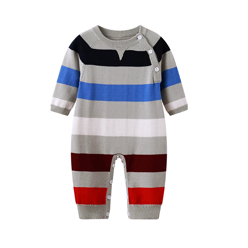 

Auro Mesa Autumn , Winter Newborn Baby Striped Knitted Romper