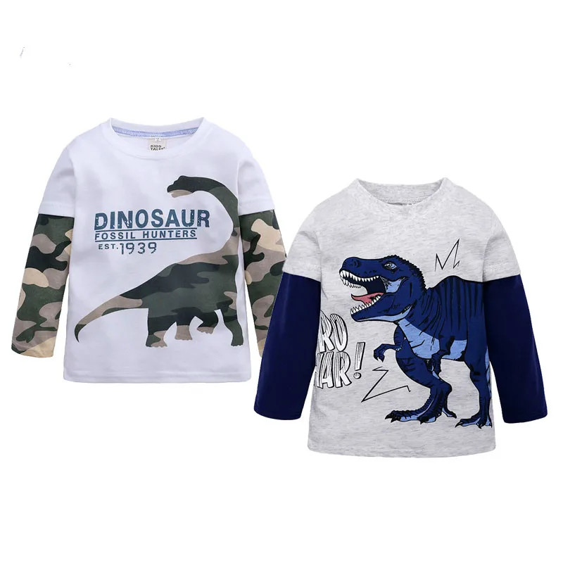 

Children Boys Girls Clothing Toddler Kids Long Sleeves T-shirts For Girls Boys Tops Tees Baby Dinosaur T Shirt Casual Clothes