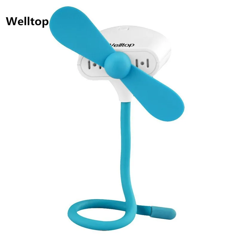 Welltop Small Portable Flexible fan Battery Bendable Clip Handheld Mini