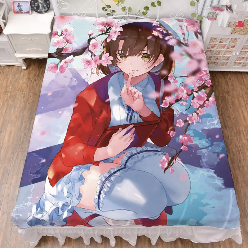 Японский аниме Saenai Heroine no Sodatekata персонажи сексуальная девушка кату Megumi простыня и