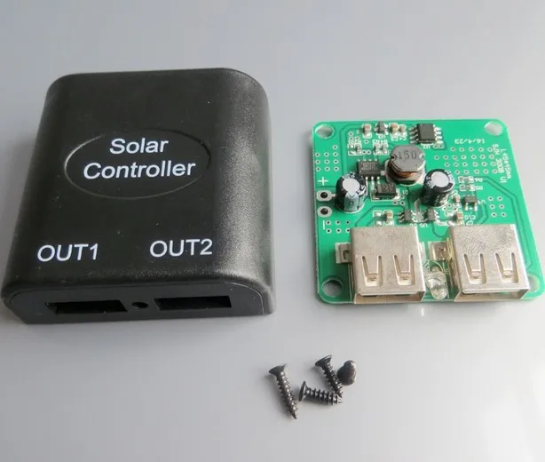 Двойной usb-регулятор распределительная коробка для солнечной панели 5 V/6 V зарядка Складная Сумка мобильные зарядное устройство выход 5 V/2A
