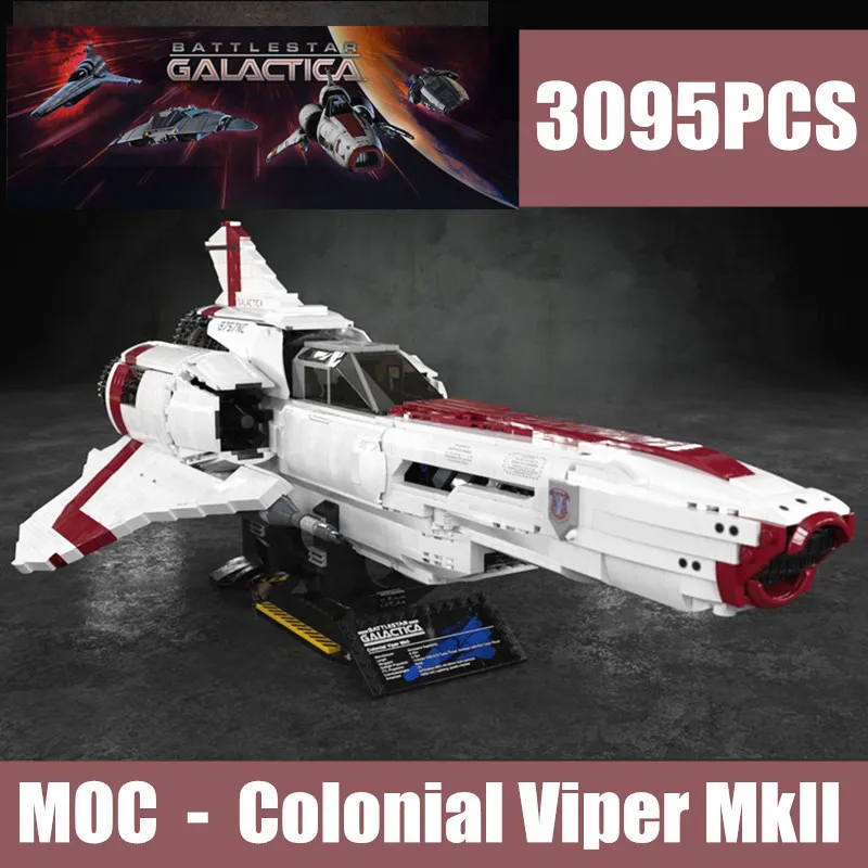 battlestar Galactica MOC Colonial Viper MKII fit MOC-9424 technic star wars Строительные блоки кирпичи детские игрушки