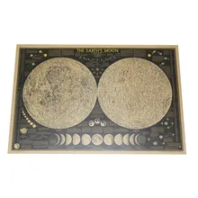 Mapa de la luna 2 uds 72,5*48cm Retro superficie de la luna mapa topográfico póster pared pegatinas papel de pared decoración del hogar Decoración Interior